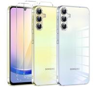 Kokio Cover per Samsung Galaxy A25 5G con 2 Pezzi Pellicola Vetro Temperato, Trasparente Silicone Case Sottile Morbido TPU Antiurto Protettiva Custodia per Samsung A25 Resistente Anti-Graffio Bumper