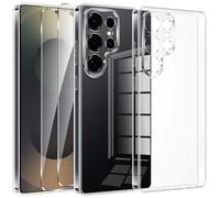 Kokio Cover per Samsung Galaxy S25 Ultra 5G con 2 Pezzi Pellicola Vetro Temperato, Trasparente Silicone Case Sottile Morbido TPU Antiurto Protettiva Custodia per Samsung S25 Ultra Anti-Graffio Bumper