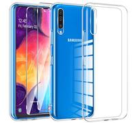 Kokio Crystal Clear Funda para Samsung Galaxy A50/A50S con 2 Protectores de Pantalla,Ultrafino Suave Transparente Funda Protectora de Silicona TPU,Antiarañazos y Antiamarilleo