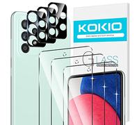 Kokio [Juego de 3 cristales templados compatibles con Samsung Galaxy A52 / A52 5G / A52s 5G 6,5" + [Pack de 3] Cámara trasera protectora, protectores de pantalla, 9H dureza, sin burbujas, Ultra