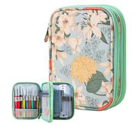KOKNIT Estuche para Agujas de Ganchillo, Bolsa organizadora de Almacenamiento con Cremallera con Bolsillos de Red para Varias Agujas de Ganchillo, Accesorios de Tejer, Herramientas de Ganchillo (sin