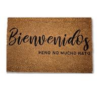 koko doormats Felpudo Entrada Casa Original de Coco Natural “Bienvenidos Pero no Mucho rato” | Alfombra de Entrada Antideslizante para Exterior e Interior | 60x40 cm | Diseño Divertido | Base PVC
