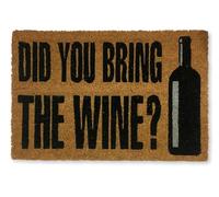 koko doormats Felpudo Entrada Casa Original de Coco Natural “Did You Bring The Wine?” | Alfombra de Entrada Antideslizante para Exterior e Interior | 60x40 cm | Diseño Divertido | Base PVC Segura