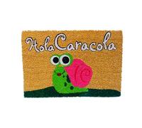 Koko DOORMATS Felpudo Entrada casa Original de Coco Natural “Hola Caracola” | Alfombra de Entrada Antideslizante para Exterior e Interior | 60x40 cm | Diseño Divertido | Base PVC Segura