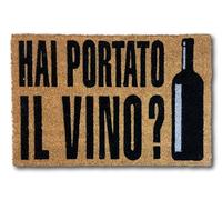 koko doormats Felpudo Entrada para casa y Jardin, en Italiano Hai portato il Vino?, felpudos Entrada casa Originales y Divertidos, 40x60x1.5 cm, Coco con Base Antideslizante de PVC