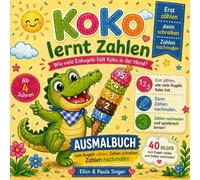 Koko lernt zählen und Zahlen schreiben.: Wie viele Eiskugeln hält Koko in der Hand? Ab 4 Jahren.