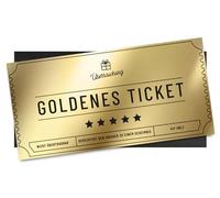 KOKO&LORA® Billete dorado para escribir uno mismo, tarjeta con sobre, ideal como vale y regalo para cumpleaños, Papá Noel, Navidad, colegas, aniversario, aniversario de boda, etc., A6