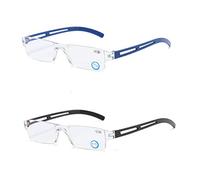 KoKoBin 2 gafas de lectura sin marco, ayuda visual con luz azul, antiluz azul, ayuda de lectura para hombre y mujer +1,5