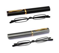 KoKoBin 2 pagar Gafas de lectura sin montura para gafas de lectura de titanio superligeras para damas y caballeros +2.0