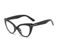 KoKoBin Gafas de lectura grandes ojo de gato para mujer, gafas antiluz azul gafas moda y cómodo ojo de gato lector de computadora (negro, +2.0)