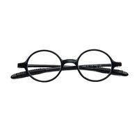KoKoBin Gafas de lectura retro Hombres y mujeres redondas Ayuda de lectura Ayuda de visión Gafas TR90 de montura completa, Negro