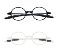 KoKoBin Gafas de lectura retro Hombres y mujeres redondas Ayuda de lectura Ayuda de visión Gafas TR90 de montura completa, Paquete de 2 unidades., 1/1.5/2/2.5/3/3.5