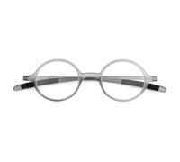 KoKoBin Gafas de lectura retro para hombre y mujer, redondas, ayuda para la visión, gafas TR90 con marco completo, gris, 1/1.5/2/2.5/3/3.5