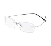 KoKoBin Gafas de lectura sin montura para gafas de lectura de titanio superligeras para damas y caballeros(plata，+1.0)