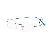 KoKoBin Gafas de lectura sin montura súper ligeras de titanio para hombre y mujer, azul, +2.50