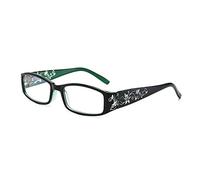 KoKoBin Gafas de lectura ultraligeras para mujer, elegantes patillas con luz anti-azul, gafas de lectura ligeras(Verde, +1.5)