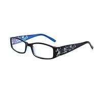 KoKoBin Gafas de lectura ultraligeras para mujer, elegantes patillas con luz anti-azul, gafas de lectura ligeras(Azul，+ 2.5