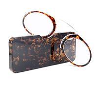 KoKoBin Gafas de lectura unisex Ayuda visual compacta Mini clip para la nariz Gafas de lectura no planchas Ayuda de lectura antideslizante - Siempre a mano(Leopardo, +2.5