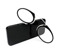 KoKoBin Gafas de lectura unisex Ayuda visual compacta Mini clip para la nariz Gafas de lectura no planchas Ayuda de lectura antideslizante - Siempre a mano (Schwarz, +2.0
