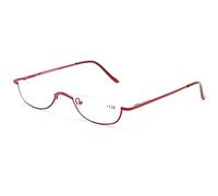 KoKoBin Gafas de lectura unisex de media luna, marco de metal, bisagra de resorte ultrafinas, color rojo + 1,0