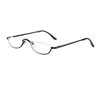 KoKoBin Gafas de lectura unisex media luna, marco de metal, bisagra de resorte ultrafinas, color negro, +3,5