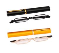 KoKoBin Pack de 2 Gafas de lectura sin montura para gafas de lectura de titanio superligeras para damas y caballeros +1.0