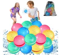 KOKODI Globos de Agua Reutilizables con Imán, 16 Unidades, Silicona Suave Llenado Rápido, Juegos de Agua para Niños, Juguetes de Piscina y Playa Verano al Aire Libre para Niños y Adultos