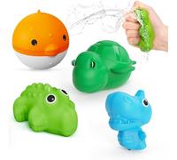 KOKODI Globos de Agua Reutilizables con Imán, Silicona Suave Llenado Rápido, Juegos de Agua para Niños, Juguetes de Piscina y Playa Verano al Aire Libre para Niños y Adultos，4 Uds，Versión animales