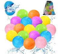 KOKODI Globos de Agua Reutilizables, Silicona Suave Llenado Rápido, Juegos de Agua para Niños, Juguetes de Piscina y Playa Verano al Aire Libre para Niños y Adultos，18 Uds，Versión estándar