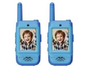 KOKODI Radio de vídeo con funda de silicona, dinosaurio azul y unicornio rosa, recargable con pantalla en tiempo real, gran alcance para niños de 3 a 12 años como regalo