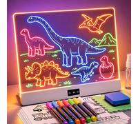 KOKODI Tablero de dibujo LED para niños: creativo y recargable, luz de neón, 30 x 26 cm, pizarra de notas acrílica, con 8 + 3 modos de luz y batería de 10 horas, gran elección de regalo para pintar y
