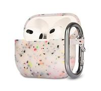 KOKOKA Funda de Silicona Compatible con AirPods 3, Anti-rasguños, Anti-Polvo, LED Frontal Visible, Funda Premium Silicona para AirPods 3.ª Generación (2021) con Mosquetón, Floral
