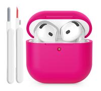 KOKOKA Funda de Silicona Compatible con AirPods 4 Case, LED Frontal Visible, Anti-rasguños, Anti-Polvo, Funda Protectora de Silicona para AirPods 4.ª Generación con Kit de Limpiador, Watermelon Red