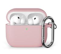 KOKOKA Funda de Silicona Compatible con AirPods Pro 3 2025 Case, LED Frontal Visible, Anti-rasguños, Anti-Polvo, Funda Protectora de Silicona para AirPods Pro 3.ª Generación con Mosquetón, Rosa