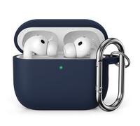 KOKOKA Funda de Silicona Compatible con AirPods Pro 3 Case, LED Frontal Visible, Anti-rasguños, Anti-Polvo, Funda Protectora de Silicona para AirPods Pro 3.ª Generación con Mosquetón, Midnight Blue