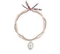 Kokomorocco - Pulsera doble religiosa - Medalla de la Virgen de Guadalupe - Detalles comunión - Bolas plata de Ley - Disponible bolas cuarzo rosa/sodalita