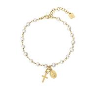 Kokomorocco - Pulsera Mujer Rosario Virgen Milagrosa - Pulsera Ajustable - Perlas de Agua Dulce - Plata de ley 925 Bañada en Oro de 18 Quilates - Regalo Original Mujer - Diseño Artesanal