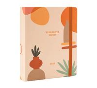 Kokonote Agenda escolar 2022 2023, Agenda semanal, 17 meses, Papeleria bonita, Terracota Shapes, (versión en inglés)