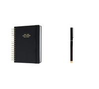 Kokonote Agenda escolar 2025 2026 Dia por pagina A5 Back To Black + Boligrafo negro Metálico + Porta Bolígrafos | Accesorios Papeleria bonita Basic Studio - Material escolar Aesthetic