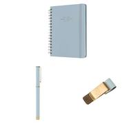 Kokonote Agenda escolar 2025-2026 Semana Vista A5 Cloudy + Boligrafo negro Metálico + Porta Bolígrafos | Accesorios Papeleria bonita Basic Studio - Material escolar Aesthetic