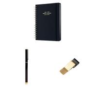 Kokonote Agenda escolar 2025-2026 Semana Vista A5 Negra Back to Black + Boligrafo negro Metálico + Porta Bolígrafos | Accesorios Papeleria bonita Basic Studio - Material escolar Aesthetic