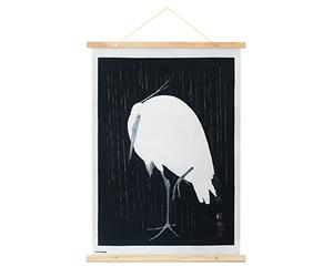 Kokonote Banderola Egret in the rain - Póster tela Egret 53x71cm - Cuadro tela pared/Decoración pared Garza bajo la lluvia - Póster Egret in the rain