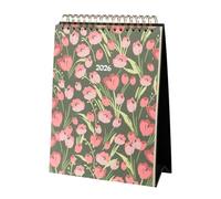 Kokonote Calendario sobremesa 2026 Daisy Cottage - Almanaque de mesa 2026 Con espacio para Anotar, Pegatinas, Ilustraciones y Base resistente (15x20 cm)