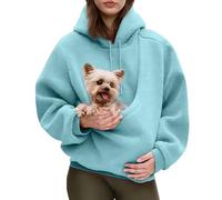 Kokopaws Pet Sling Hoodie, Fleece Hoodie Dog Carrier for Autumn & Winter (l,Sky Blue)