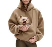 Kokopaws Pet Sling Hoodie, Fleece Hoodie Dog Carrier for Autumn & Winter (s,Khaki)