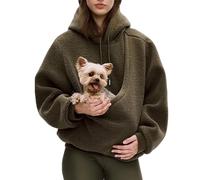 Kokopaws Pet Sling Hoodie, Fleece Hoodie Dog Carrier for Autumn & Winter (XX_l,Brown)