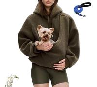 Kokopaws Pet Sling Hoodie, Koko Paws Pet Hoodie Carrier, 2026 New Fleece Kangaroo Hoodie for Carrying Small Pets (Brown,XL)