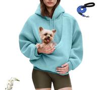 Kokopaws Pet Sling Hoodie, Koko Paws Pet Hoodie Carrier, 2026 New Fleece Kangaroo Hoodie for Carrying Small Pets (Blue,S)