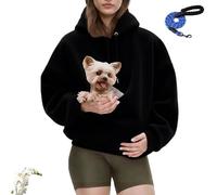 Kokopaws Pet Sling Hoodie, Koko Paws Pet Hoodie Carrier, 2026 New Fleece Kangaroo Hoodie for Carrying Small Pets (Black,S)