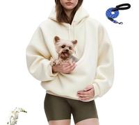 Kokopaws Pet Sling Hoodie, Koko Paws Pet Hoodie Carrier, 2026 New Fleece Kangaroo Hoodie for Carrying Small Pets (White,S)
